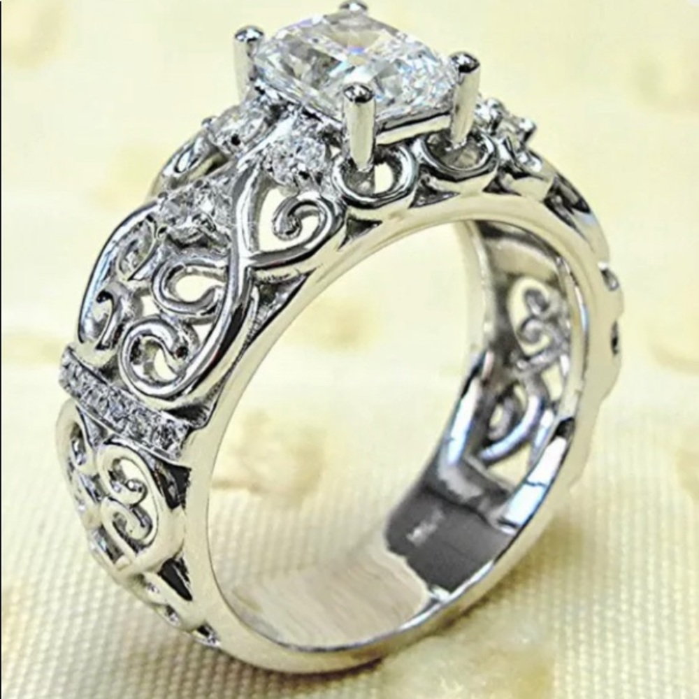 107) 925 silver plated With CZ Ring